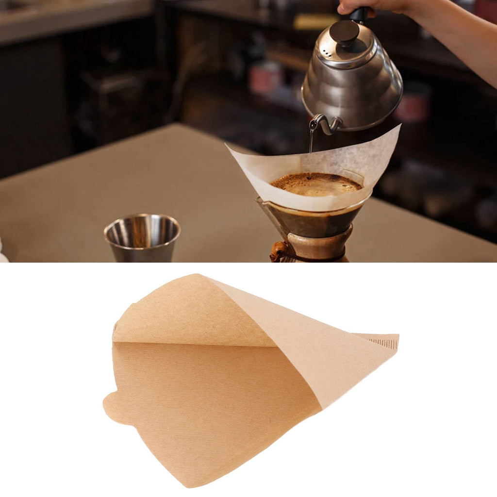 100PCS Coffee Filter Paper Cone Shaped Disposable Coffee Strainer Paper Natural Filter Paper AccessoryV40 10.5x10x2.3 cm / 4.1x3.9x0.9 In