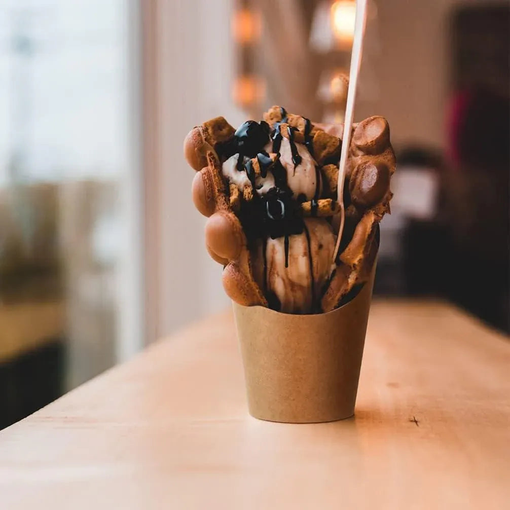 French Fries Holder Kraft Paper Cups Holder Disposable Paper Cups - 12OZ