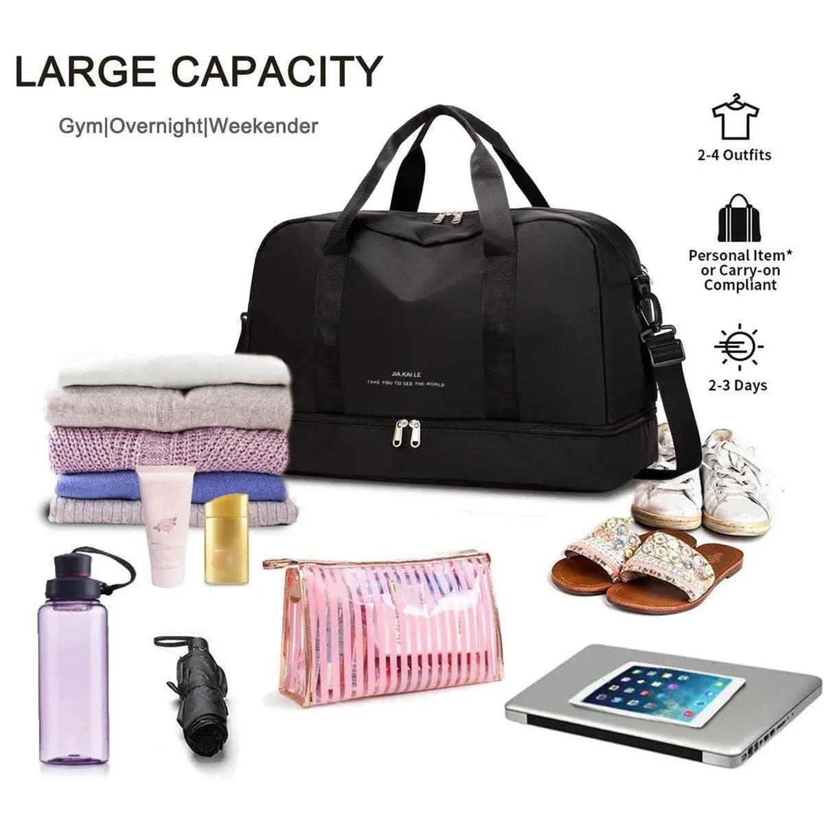Yoga Fitness Bag Outdoor Sports Travel Bag Large Capacity Gym Luggage Bag