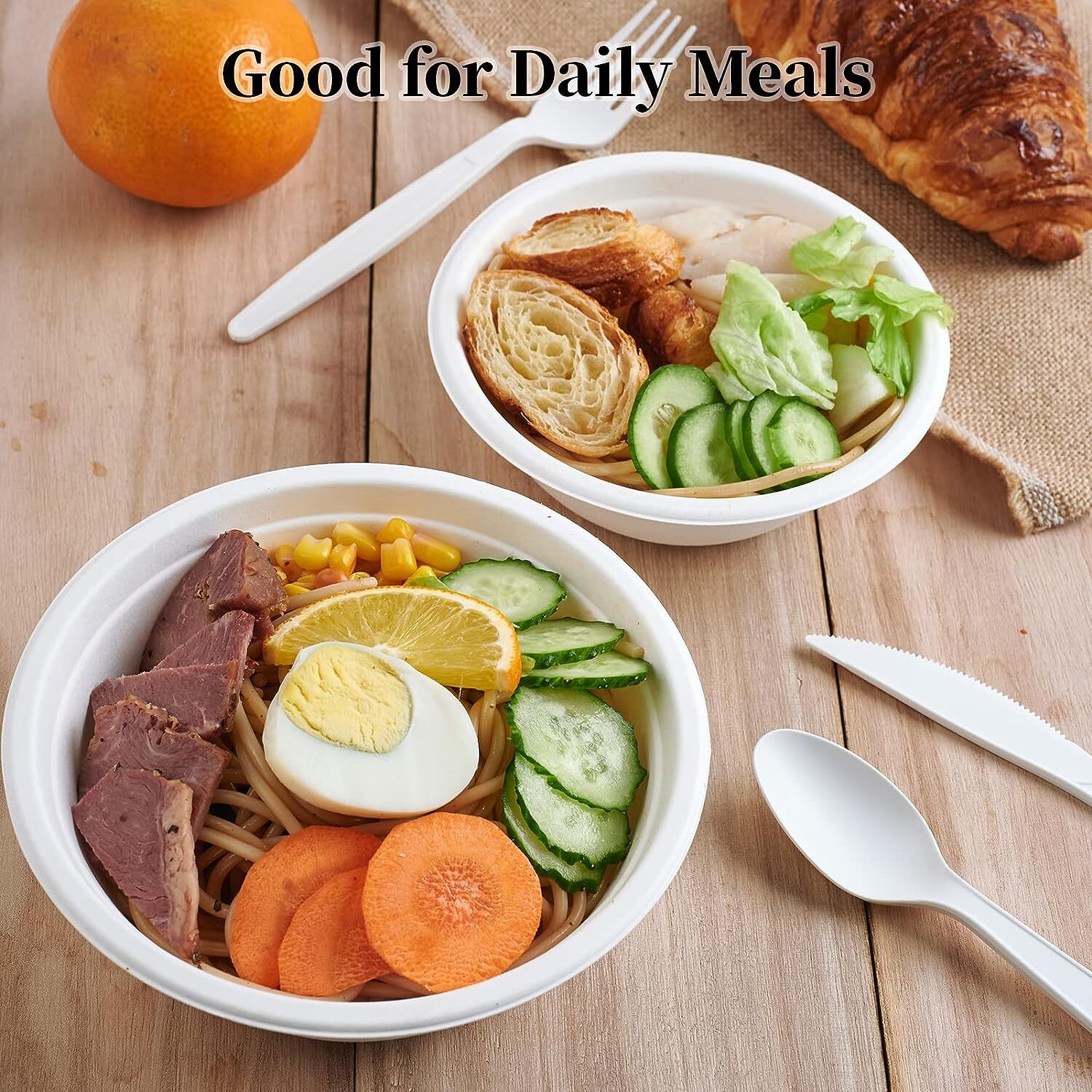 Compostable Bagasse Bowls 450ml (Bulk, 600 Pack)