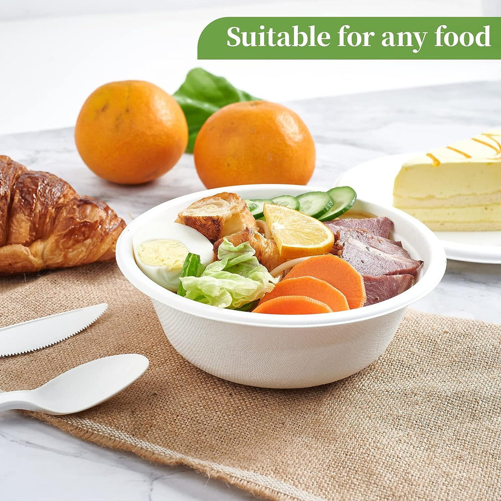 Compostable Bagasse Bowls 450ml (Bulk, 600 Pack)