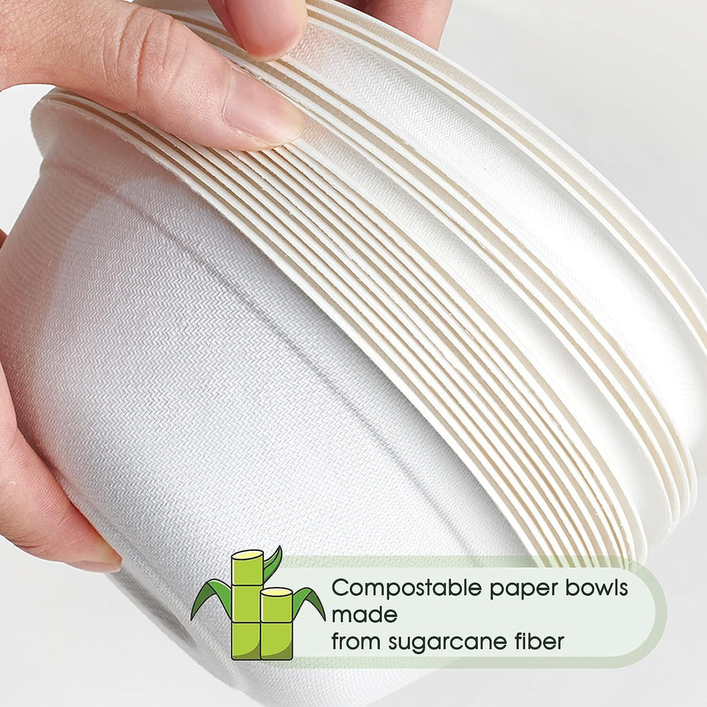 Compostable Bagasse Bowls 450ml (Bulk, 600 Pack)