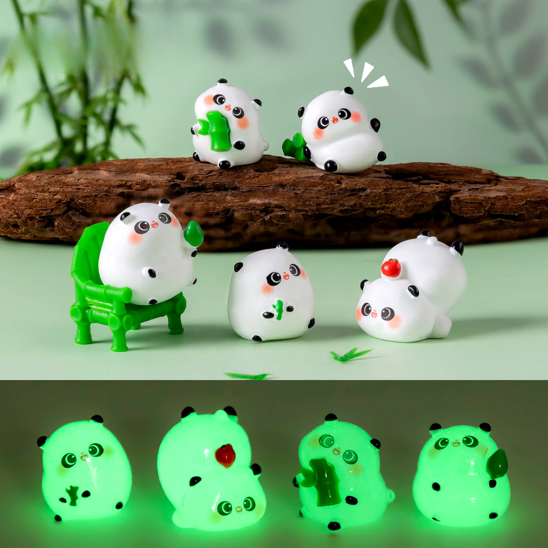 5-PCS Green Miniature Resin Bamboo and Bamboo Chair Figurines for DIY Micro Landscape Fairy Garden Accessories Terrarium Decor