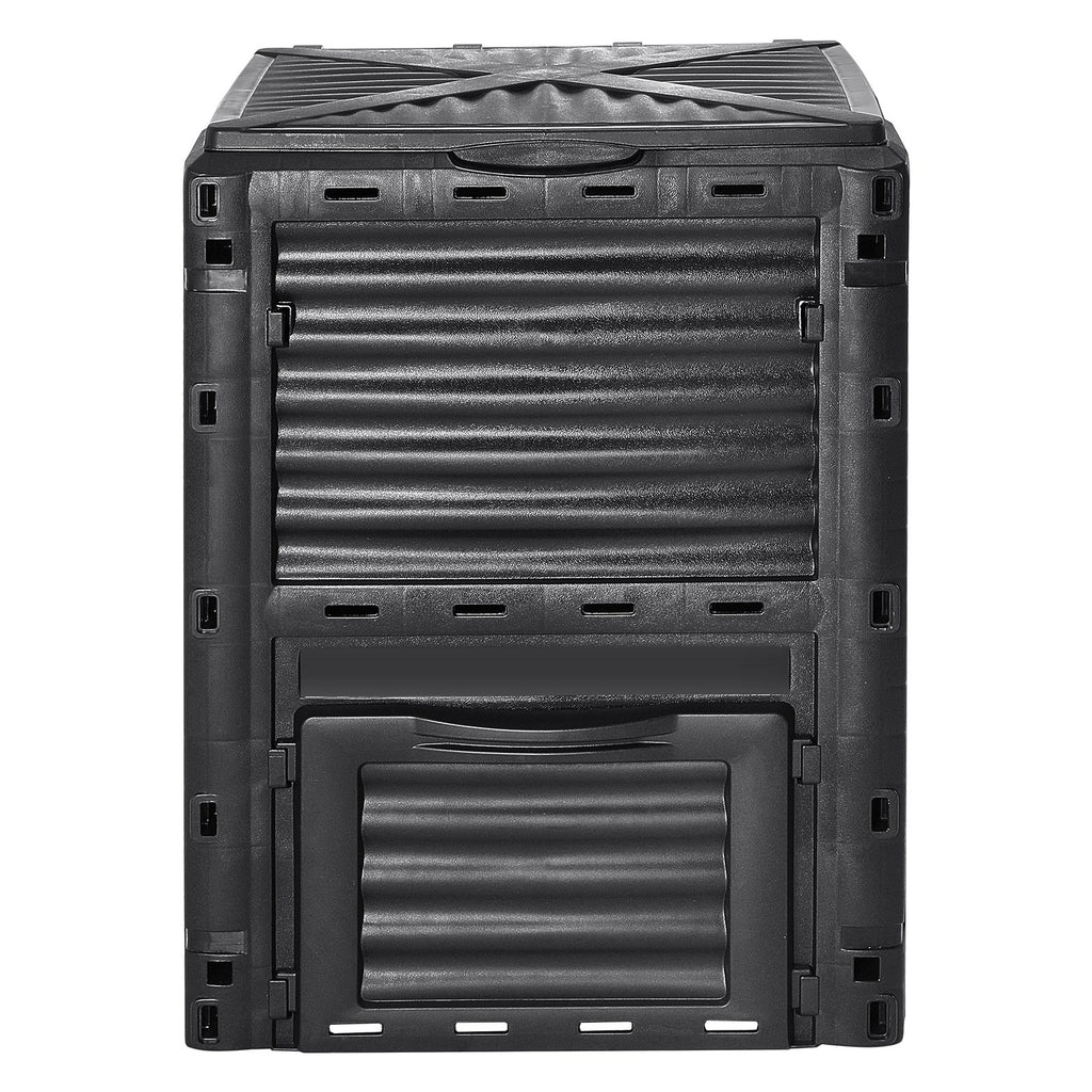 Garden Compost Bin 300 L, BPA Free Composter, Large Capacity Outdoor Composting Bin with Top Lid and Bottom Door, Easy Assembling, Lightweight, Fast Creation of Fertile Soil